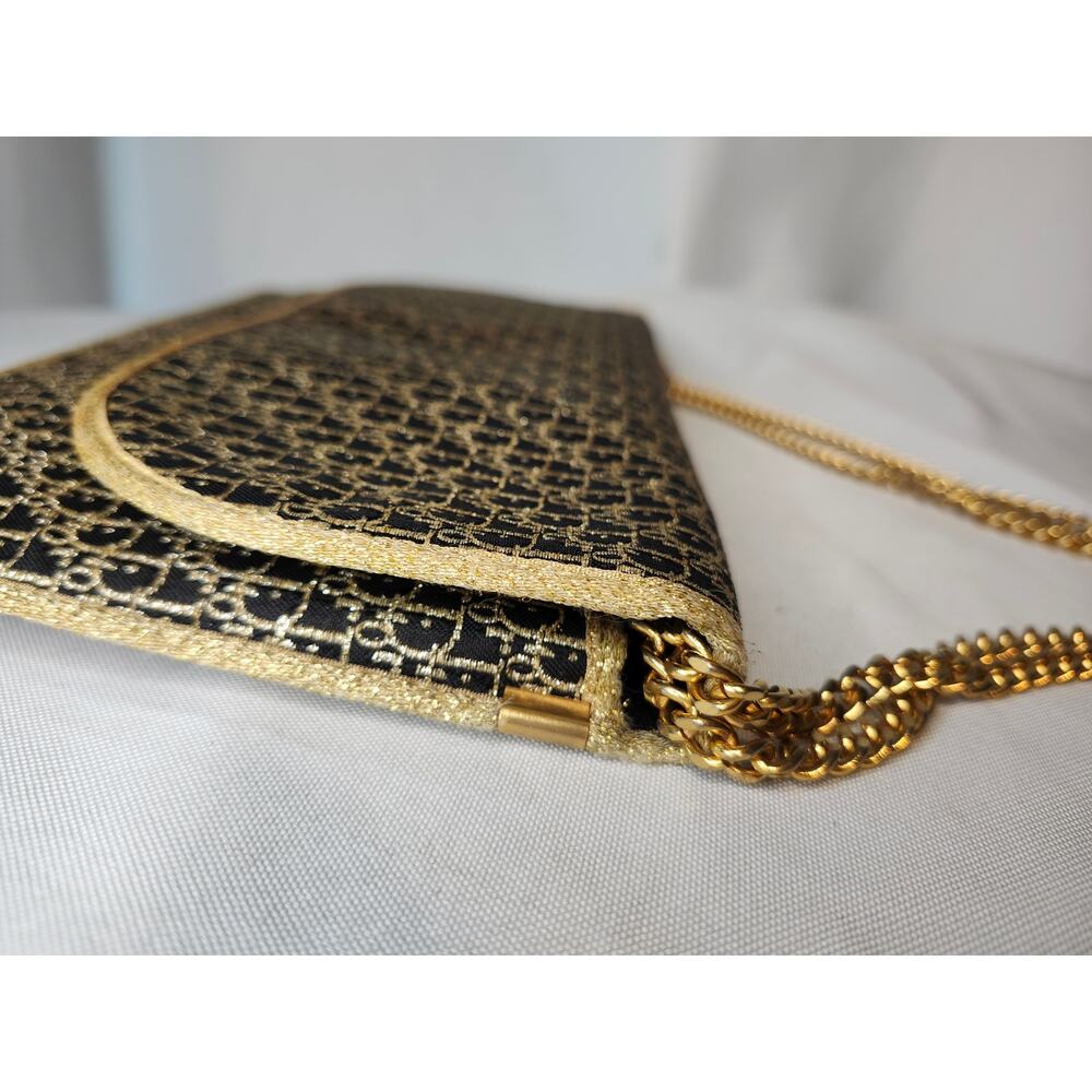SOLD Christian Dior Vintage Trotter Chain Shoulder Bag Gold and Black NYE - Picture 8 of 15